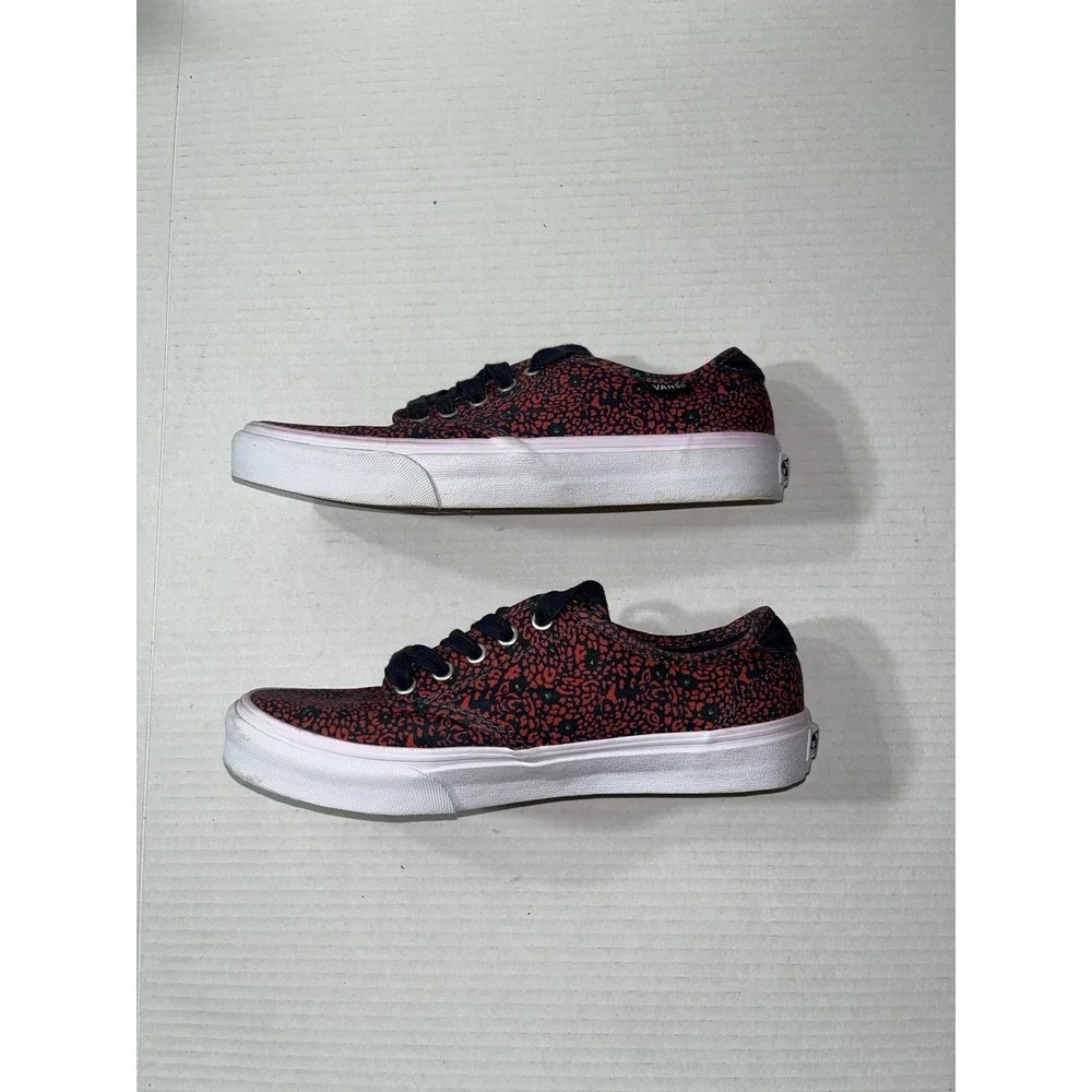 Vans Sneakers Women's 8‎ Red Blue Floral Tropical Skater Hawaiian